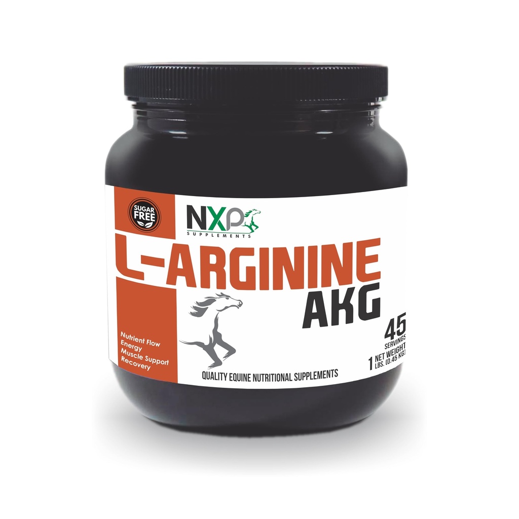 L-Arginin AKG - Steigert Leistung, Muskel, Energie und Erholung Nitric Oxid Booster Vasodilation Nährstofffluss Unterstützung Ergänzung für Pferde - 1 lb / 45 Servierungen