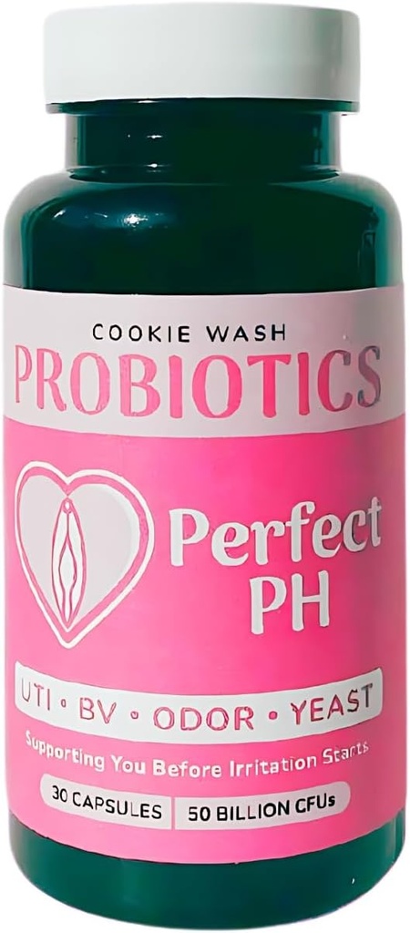Laver les cookies Probiotiques PH parfaits pour les femmes - Équilibre PH, digestif, UT et santé féminine - 50 milliards CFU - 14 souches uniques pour les femmes - 30 CT