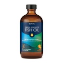 GNC Triple Strength Fish Oil Liquid Supplement, Wild Deep Ocean Caght. avec 1000mg EPA DHA Omega 3s, pour, Cœur, Cerveau, Peau, Oeil, Santé articulaire, Arôme Orange Naturel, 8 Fl Oz, 47 portions