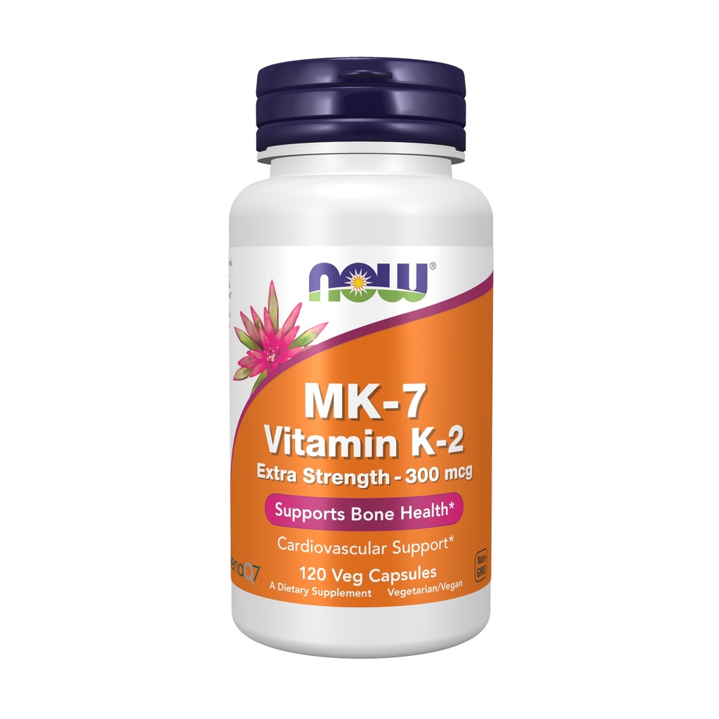 Maintenant, compléments alimentaires, MK-7 Vitamine K-2 300 mcg, soutien cardiovasculaire*, soutient la santé osseuse*, 120 gélules