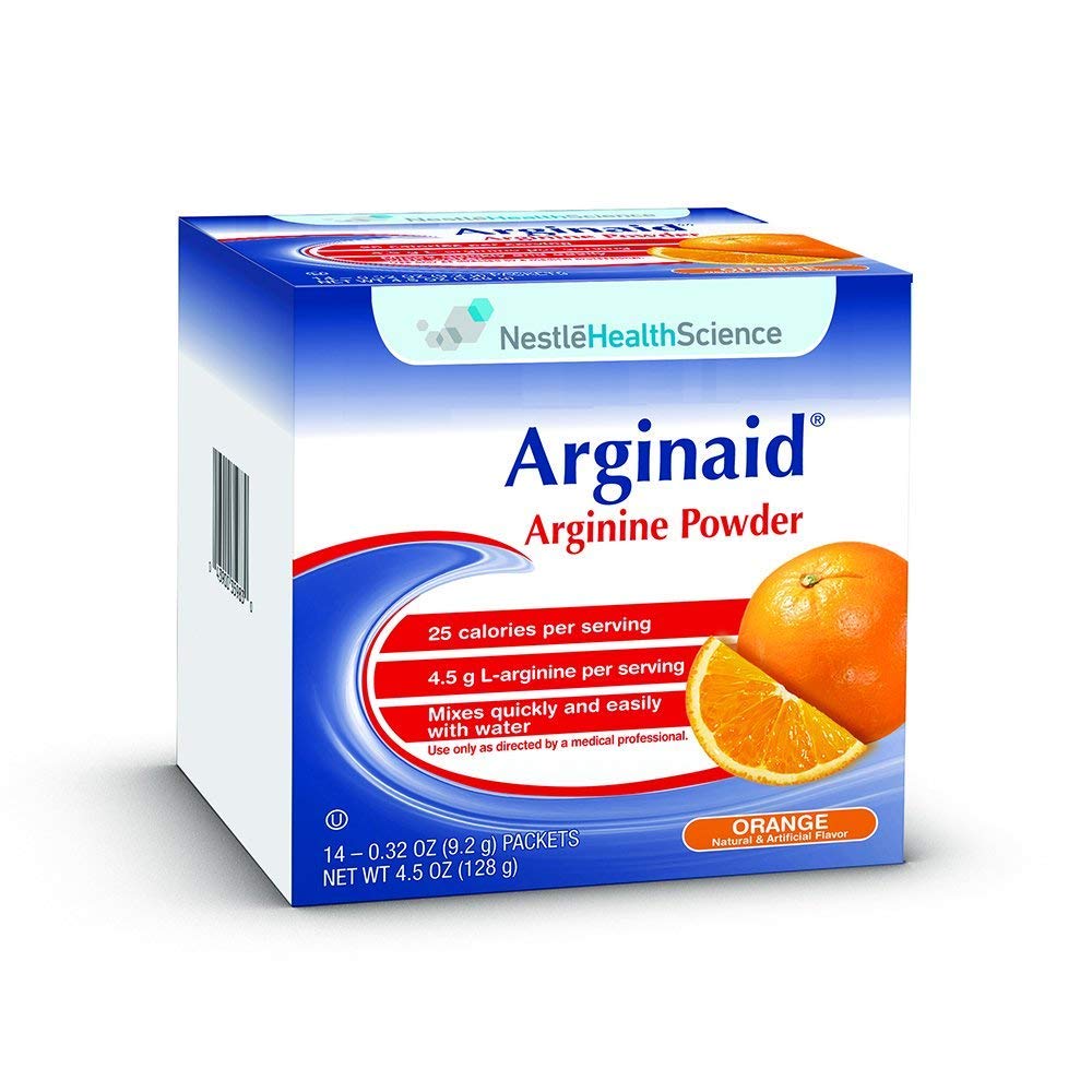 Poudre d'arginine Nestle Arginaid, orange, 0.32 OZ, 14 CT (paquet de 4)