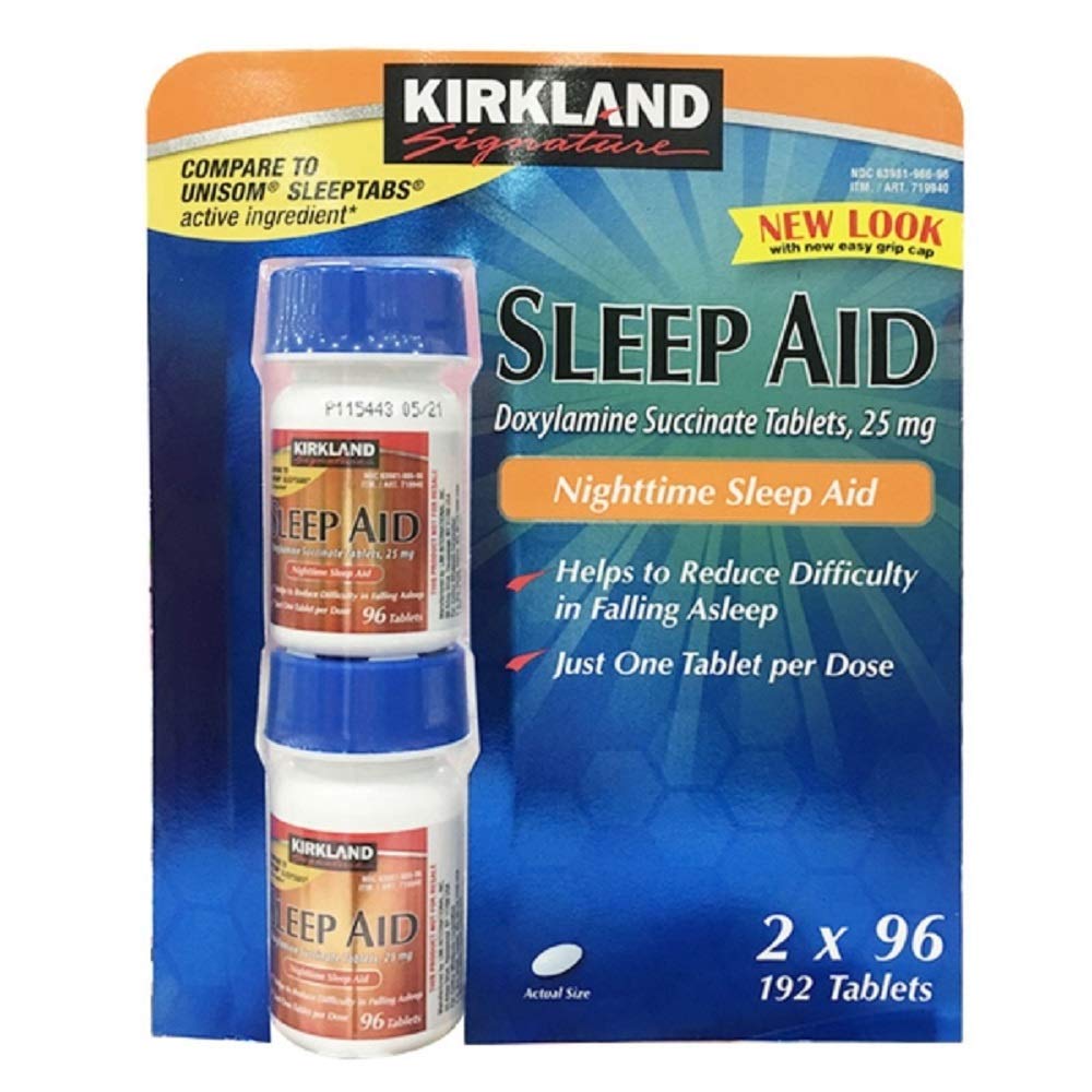 Kirkland Signature Sleep Aid Doxylamine Succinate 25 Mg, 2 Packung (192 Tabletten)
