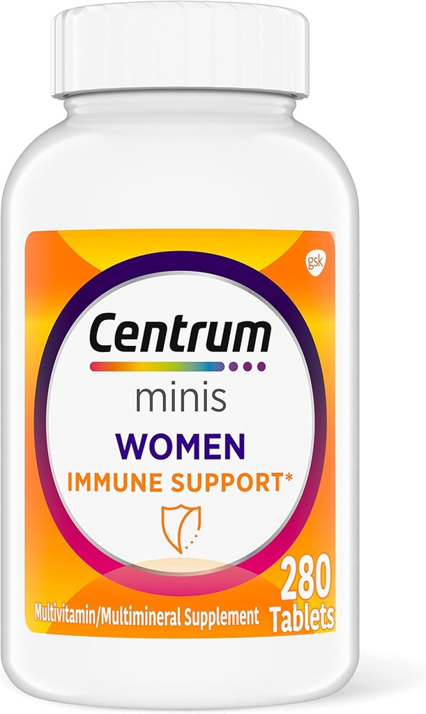 Centrum Minis Women's Daily Multivitamin für Immununterstützung mit Zink und Vitamin C, 280 Mini Tabletten, 140 Tage Versorgung