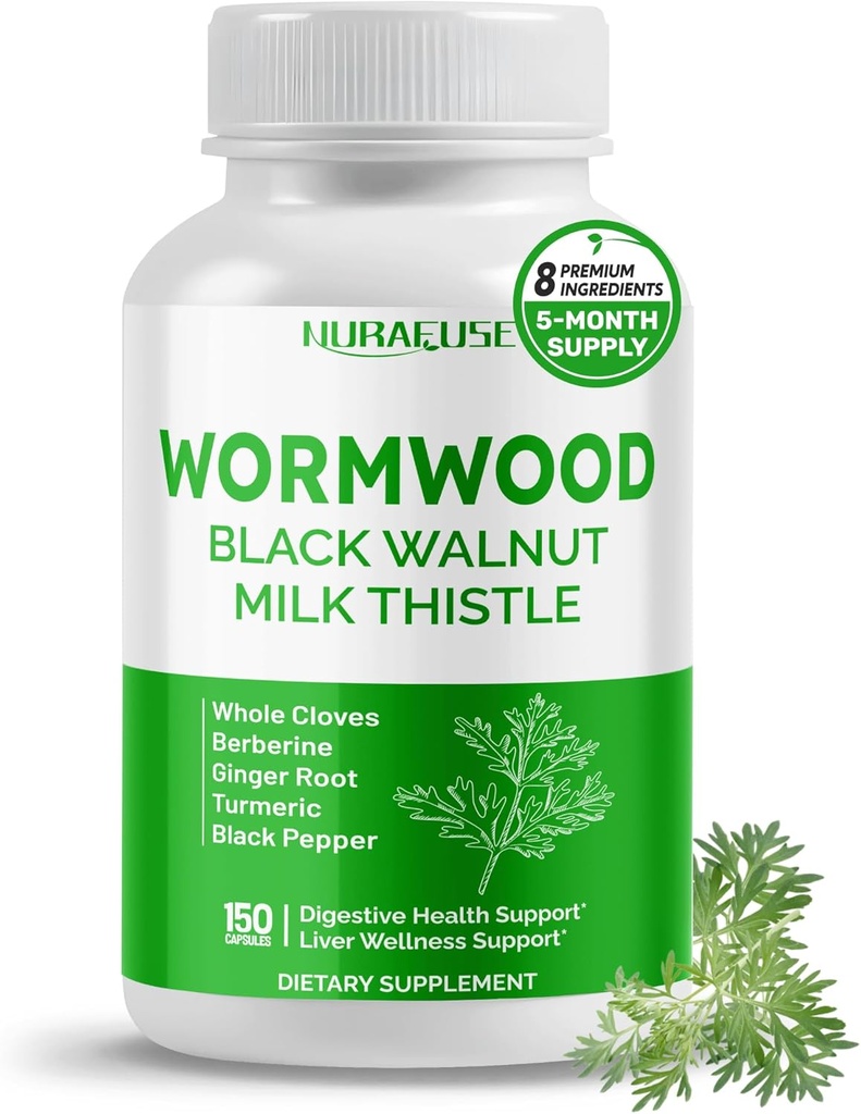 Morceaux entiers de wormwood Thistle de lait avec d'autres herbes - Soutien santé digestif, bien-être du foie - Fabriqué et testé aux États-Unis