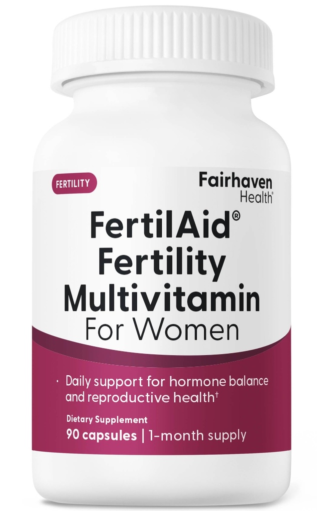 Fairhaven FertilAid pour les femmes Suppléments de fertilité de la vitamine prénatale pour les femmes Conception pour elle avec Vitex et Folate
