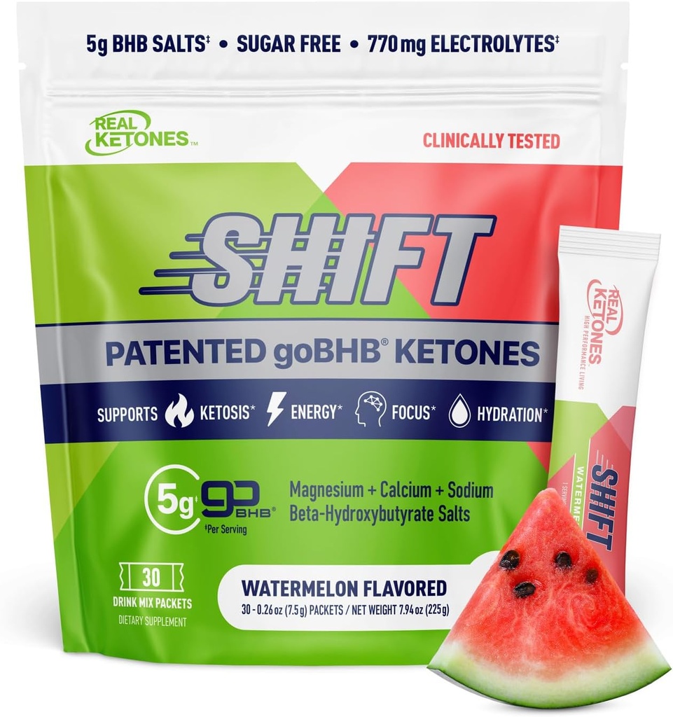 Reale Ketone BHB Exogene Ketone Getränke Mix Packets Keto Elektrolyte Pulver-Packets kein Zucker mit 4 Haupt Fasting Elektrolyte Plus Hydrating patentierte Keto BHB - 30 Count Watermelon