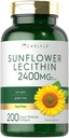 Carlyle Sunflower Lécithine Softgel Capsules de 2400mg de 200 Nombre Riche en Phosphatidyl Choline.