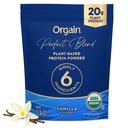 Orgaine Bio Vegan Perfect Blend Protéines Poudre, 20g Protéines végétales propres, 6 ingrédients, <1g Sucre, sans gluten, non-OGM; Pas d'arôme artificiel, extrait de Stevia, ingrédients laitiers ou de soja- Vanille