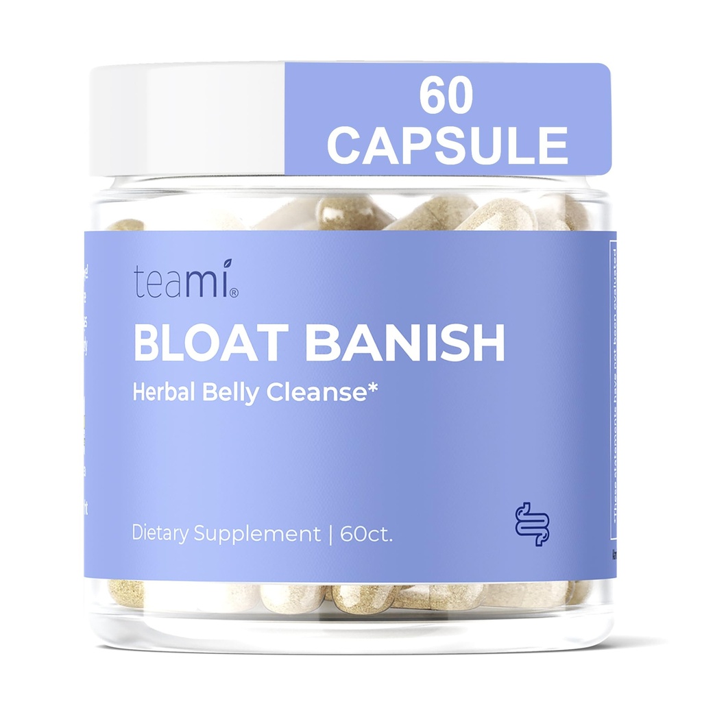 Teami Bloat Banish Fast Gas und Bloating Relief für Damen - Debloat Pillen zur Unterstützung Verdauung, Sicherstellung Regelmäßigkeit und Verstopfung Relief - Natürliche Kräuter Belly Cleanse mit Verdauungsenzymen