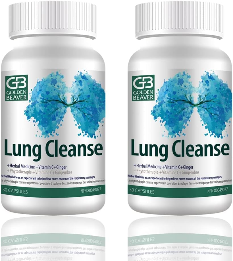 GB Golden Beaver® Lung Cleanse - Effektiver Agent für die Menschen, die gefährdet sind oder von Viral Infection, Rauchen, COPD, Pollution-7 Nature Ingredients herausgefordert werden.2 Flaschen