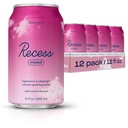 Recess Mood Magnesium & Adaptogen Getränk, Relaxation Getränke, 12 Unzen (schwarze Kirsche, 12 Packung)