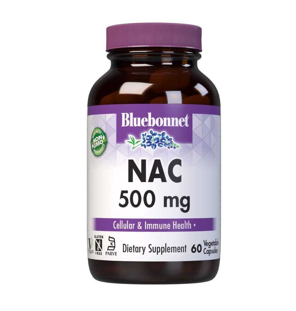 Bluebonnet NAC 500 mg Vitamin Kapseln, 60 Zähler