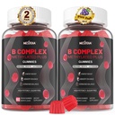 Brain & Mood Support Gummis, Super Vitamin B Complex für Männer & Frauen, Alle B Vitamin B1 B2 B3 B5 B6 B7 Folate MethyB12 mit PABA, Inositol, Choline, unterstützt MTHFR Gene & Energy, Vegan, 120Ct