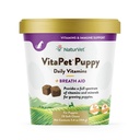NaturVet – VitaPet Puppy Tägliche Vitamine für Hunde – Plus Atmungshilfe – speziell entwickelt, um Welpen mit essentiellen Vitaminen, Mineralien, Aminosäuren und Fettsäuren (70 Weichkäse)
