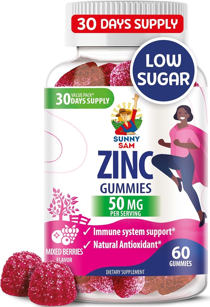 Zinkgummis für Erwachsene - Zink Kaugummi für Immununterstützung - Leistungsstarke natürliche Antioxidante Non-GMO Ergänzung für Kinder Männer Frau Erwachsene