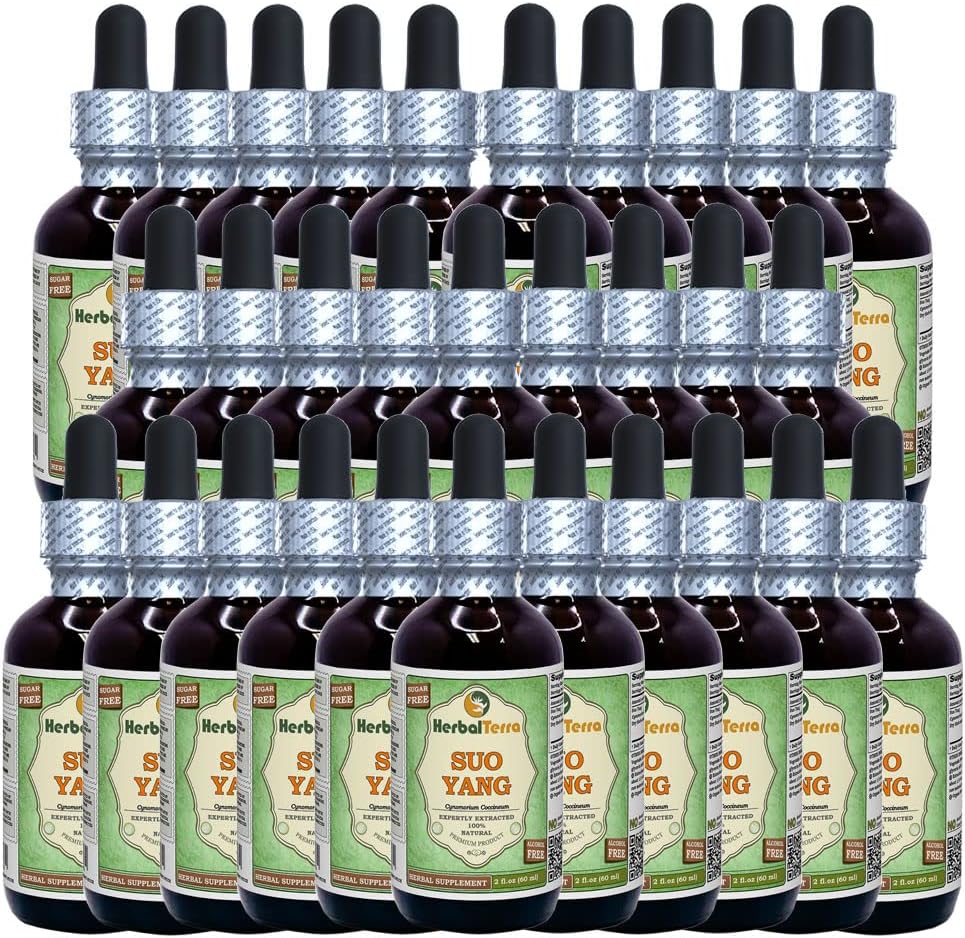 SUO Yang (Cynomorium coccineum) Glycerit, Getrockneter Kräuteralkoholfreier Flüssigextrakt (Markenname: HerbalTerra, Proudly Made in USA) 30x2 fl.oz (30x60 ml)