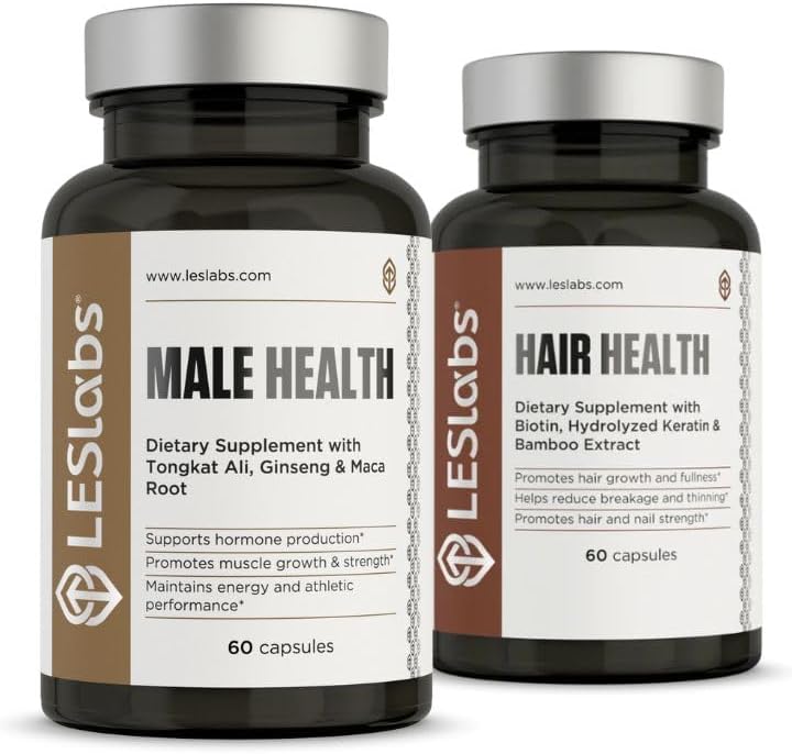 LES Labs reif männliche Bundle- männliche Gesundheit und Haargesundheit unterstützen gesunde männliche Hormonspiegel, Ausdauer und ein großer Haarkopf