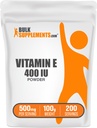 BulkSupplements.com Vitamin E 400 IU Pulver - als D-Alpha Tocopherol, Nahrungsergänzungsmittel - Glutenfrei, 500mg pro Servierung, 100g (3,5 oz) (Pack von 1)
