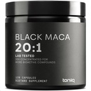 Black Maca Root - Ultra High Potency 20:1 Extrakt - Single Origin, Wildcrafted & Highly Concentrated - Third-Party Lab Tested - 120 Kapseln