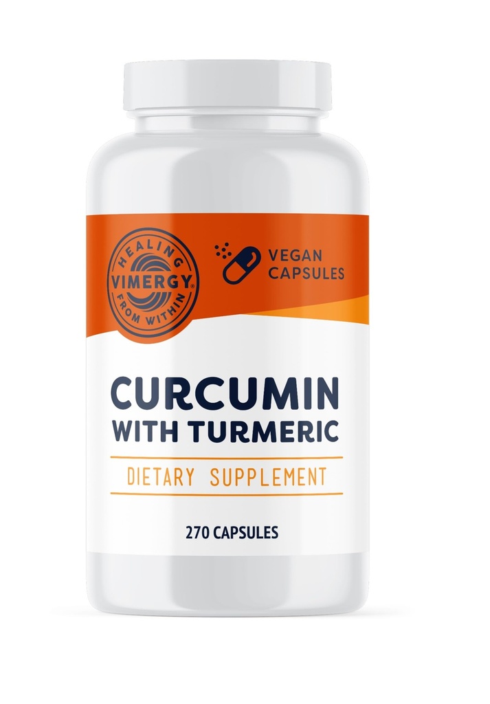 Curcumine vitrifiée avec capsules curcumines – Promotion de la santé osseuse et de la mobilité* – Soutient la mémoire et la fonction cérébrale* – sans casher, végétalien et sans gluten – (270 ct.)