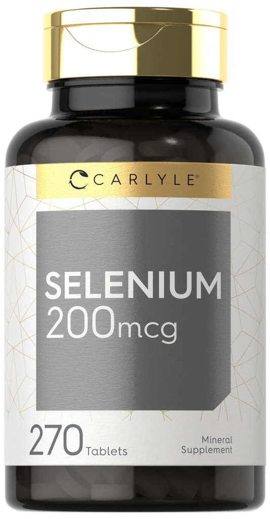 Carlyle Selenium Supplement | 200 mcg | 270 Tablets | Vegetarian, Non-GMO, and Gluten Free Formula