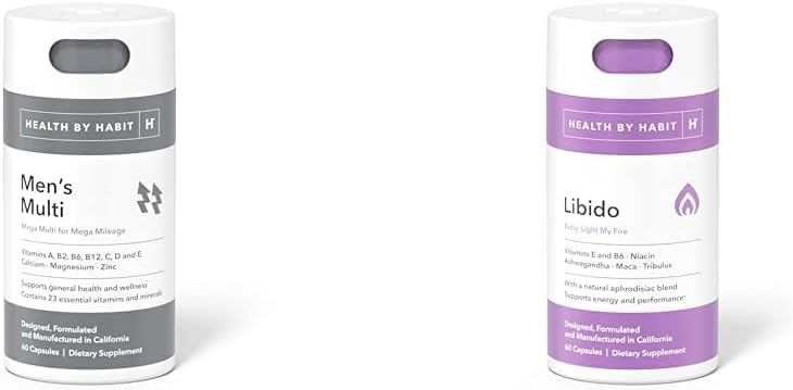Gesundheit von Habit Men's Multivitamin (60 Kapseln) und Libido Blend (60 Kapseln) - Vitamine, Mineralien und Aphrodisiac Ergänzungen (2 Packung)