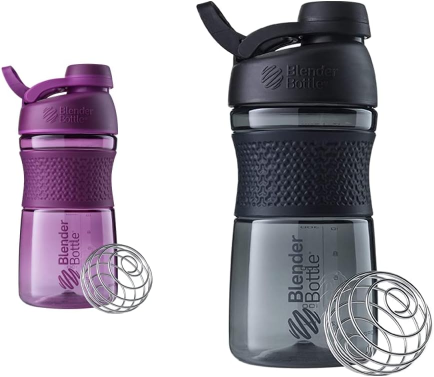 BlenderBottle 20-Ounce Black und Plum Protein Shaker Flaschen mit BlenderBall Wire Whisk