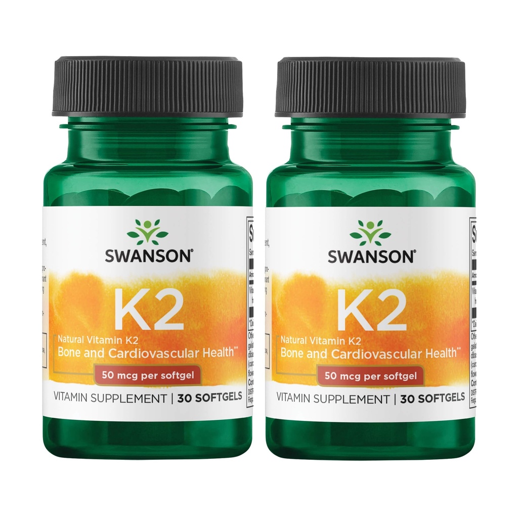 Swanson Natural Vitamin K2 (Menaquinone-7 von Natto) 50 mcg 30 Sgels (2 Packung)