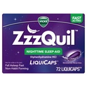ZzzQuil LiquiCap Schlafmittel, Diphenhydramin 25mg HCl, Schlafmittel für Erwachsene, Nacht Schlafmittel, 72 LiquiCaps