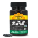 Country Life Capsules de charbon de coco activées, 260mg – Supplément de charbon naturel pour le gaz et le dégel - Sans gluten, 40 capsules végétaliennes
