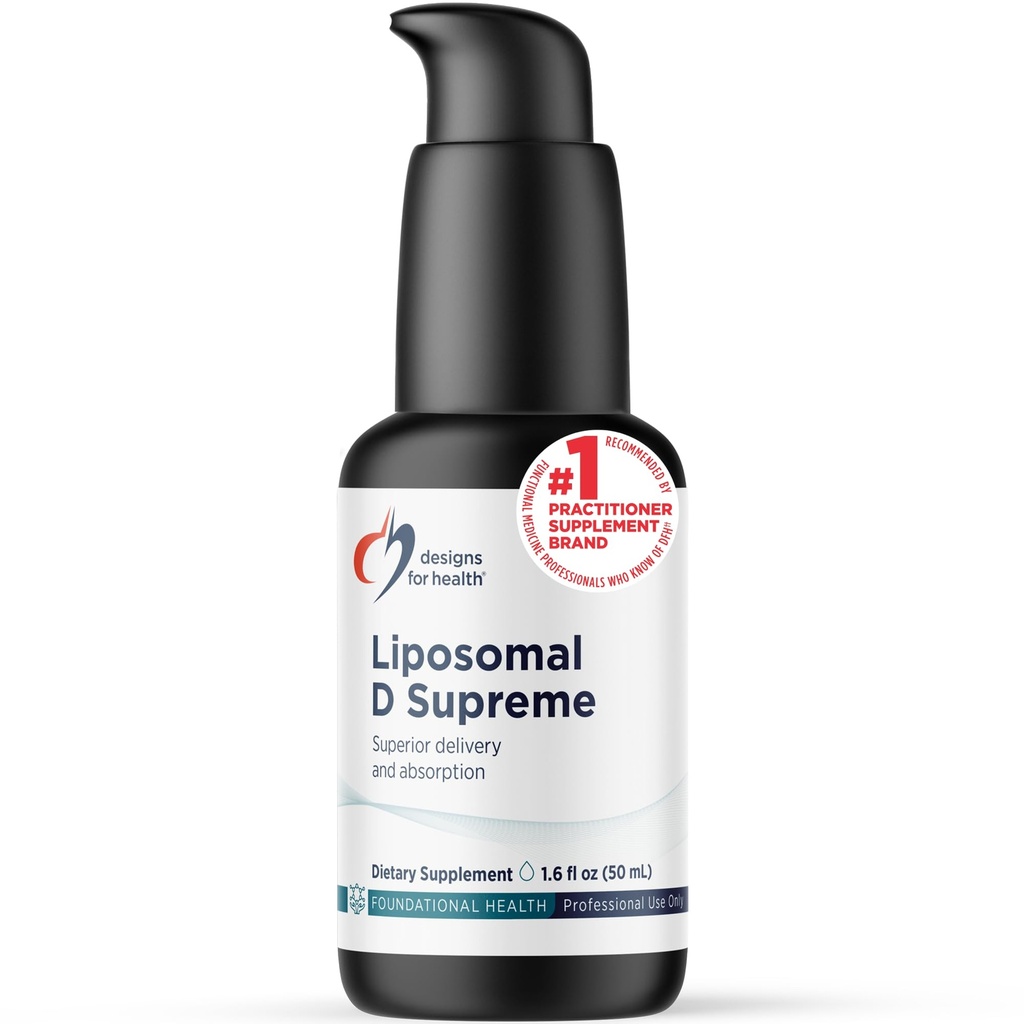 Designs für die Gesundheit Liposomal D Supreme Vitamin D Liquid - 2500 IE Vitamin D3 + Vitamin K (K1 + K2) - Liposomen für überlegene Absorption - Nicht-GVO-Ergänzung (100 Portionen / 1,7oz)