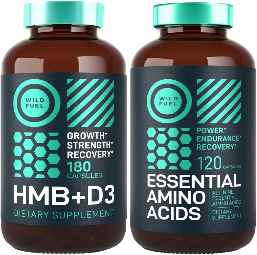 WILD FUEL HMB avec vitamine D3 et complément d'acide amino essentiel Puissance et groupe de récupération