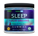 Lucid Rêves sommeil profond - Mugwort Herb 5 htp Mucuna Pruriens Suppléments Choline - Gummies Vegan sans sucre 60 ct