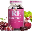 Beet Root Gummis mit Trauben Saatgut Extrakt Energie Ergänzungen I Zucker kostenlose Stickstoffoxid Ergänzungen für Männer & Frauen I Gesamt Gesundheit & Blutdruck Unterstützung I 60 Gummis - Kirsch Flavor