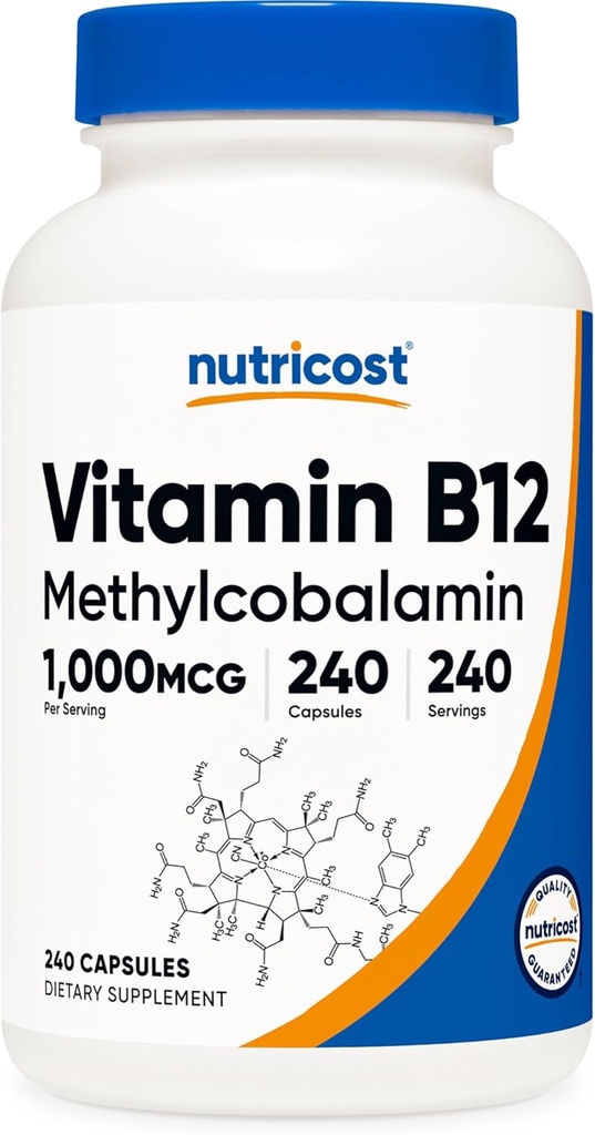Nutricost Vitamin B12 (Methylcobalamin) 1000mcg, 240 Kapseln - Vegetarisch, Non-GMO & Gluten Free B12 Supplement