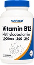 Nutricost Vitamin B12 (Methylcobalamin) 1000mcg, 240 Kapseln - Vegetarisch, Non-GMO & Gluten Free B12 Supplement