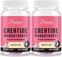 Créatine pour les femmes avec collagène hydrolysé, BCAA, 3G Creatine Chews pour les femmes gain de bottes, muscles maigres, récupération et énergie, végétalien, sans sucre de la créatine, poudre alternative, 60 portions