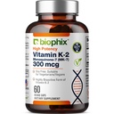 Biophix Vitamin K2 MK-7 300mcg, 60 Vegan Kapseln – Hochfeste Ergänzung für Knochenstärke und Immungesundheit