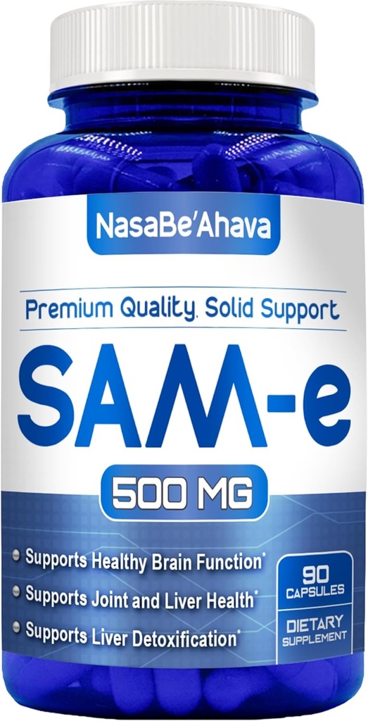 SAM-E Supplement 500mg | Einfache Absorption S-Adenosyl-L-Methionin SAM-e 500mg für Knochen und Stimmung Unterstützung Supplement | Made in USA Non-GMO und Gluten Free (90 Tage Versorgung)