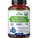 Zazze USDA Organic Blueberry 10:1 Extrakt, 5000 mg Stärke, 120 Vegan Kapseln, 4 Monate Versorgung, Konzentriert und Standardisiert 10X Ganze Frucht Extrakt, 100% Vegetarisch, Non-GMO, Made in USA