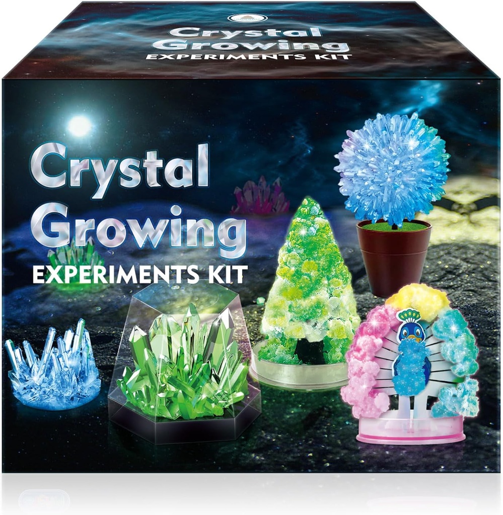 UNGLINGA Kristall Wachsende Experiment Science Kits für Kinder, S.T.E.M Projekte Lernen Bildung Spielzeug Geschenke Idee für Jungen Mädchen, wachsen 5 Vibrant Kristalle Making Kit