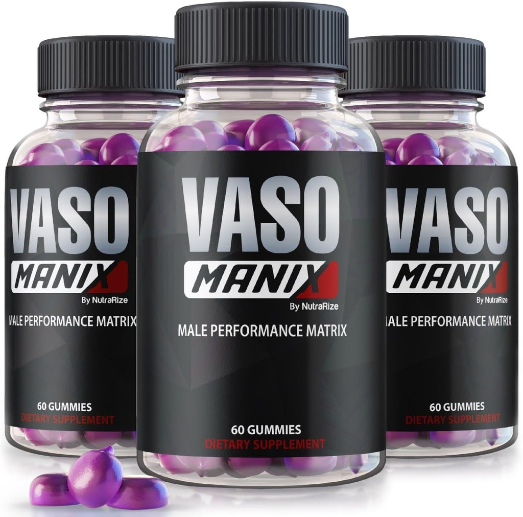 (3 Pack) VasoManix Gummies, Vaso Manix Classic Male Supplement, All Natural Formula for Men, Premium Gummy zur Unterstützung von Leistung, Vertrauen und Gesundheit, Offizielle Bewertungen (180 Gummi)