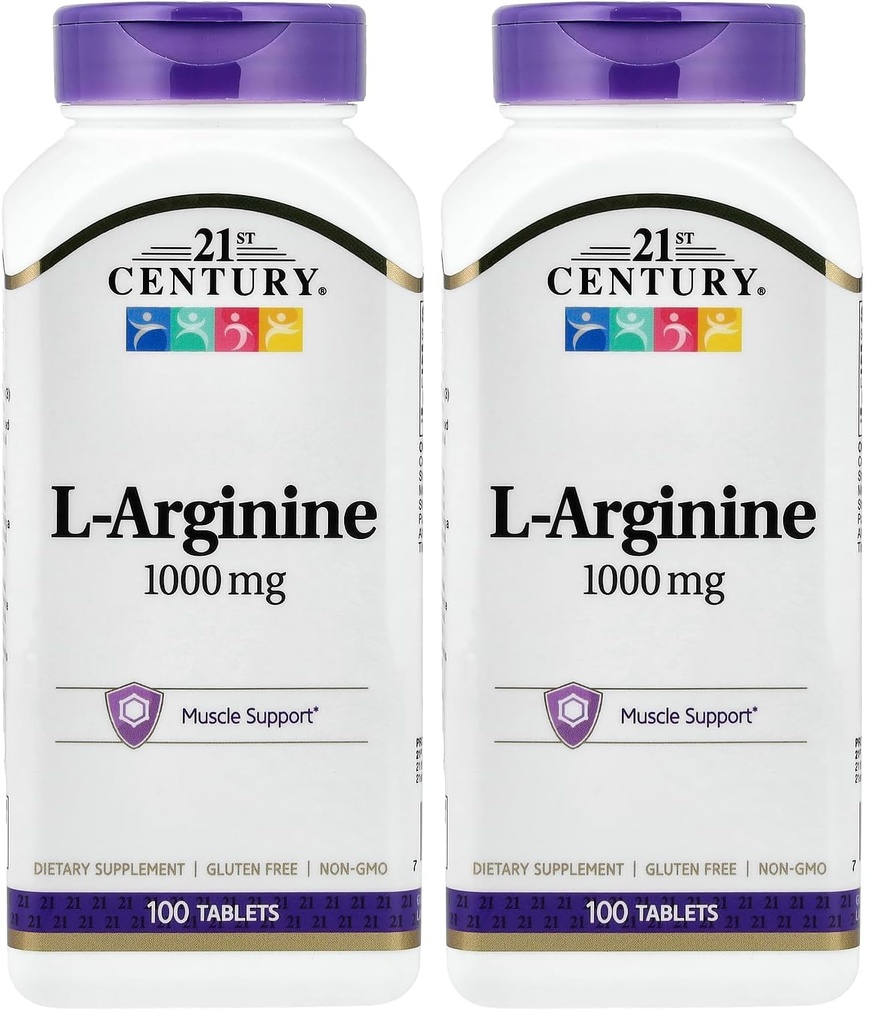 L-Arginine du 21ème siècle 1000mg, résistance maximale 100pc (paquet de 2)