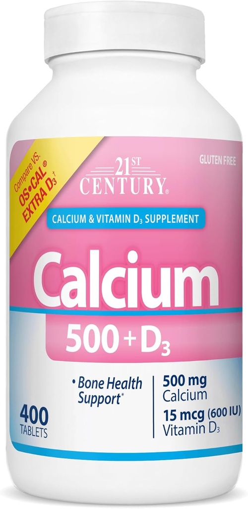 Vitamine des 21. Jahrhunderts Calcium 500 Plus Extra D Caplets, 400 Count