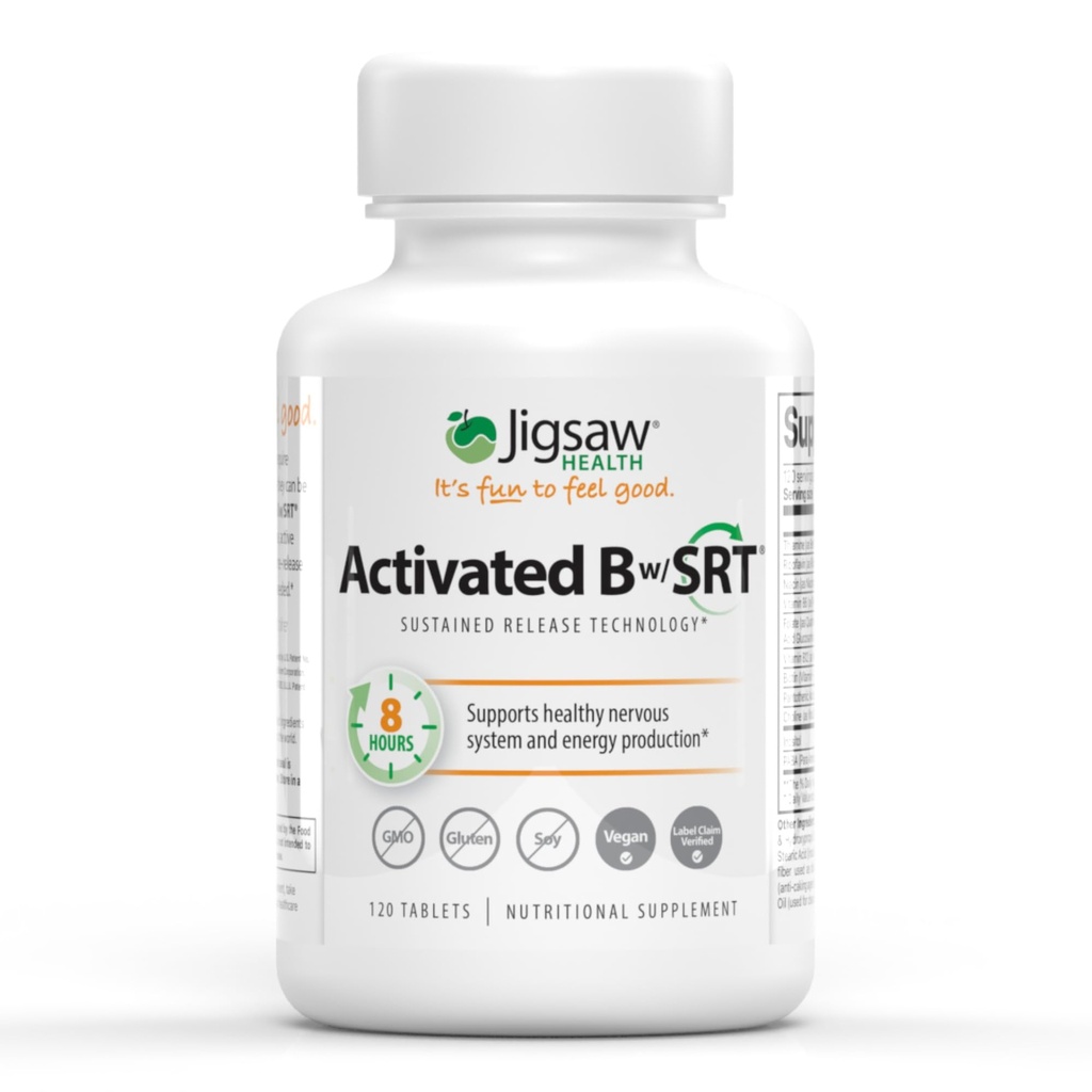Jigsaw Health Activated B w/SRT.com soutient la production de systèmes nerveux sains et d'énergie.