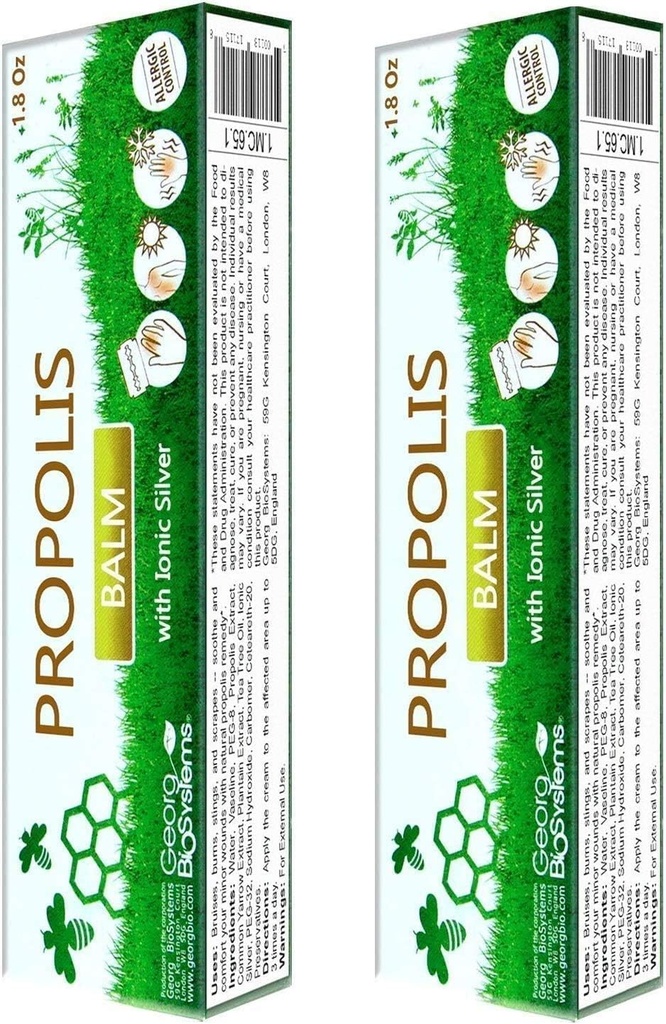 Set de 2 baume propolis avec argent ionique 30g/1 Oz