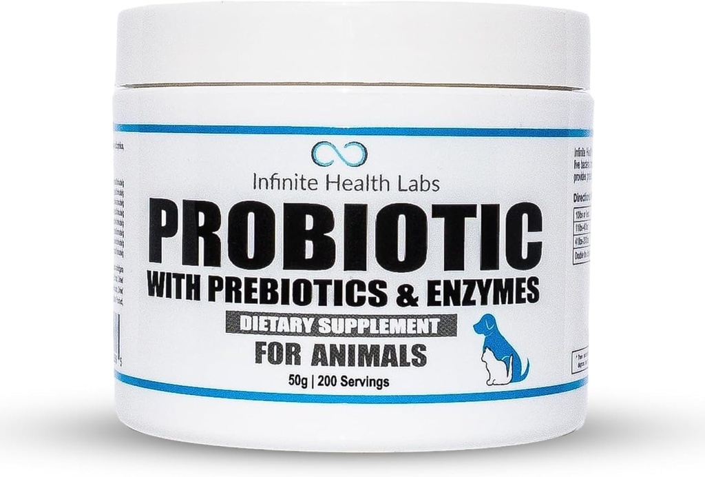 Probiotika für Hunde und Katzen - Vet Formuliert Made in USA Pet Prebiotic & Enzyme Powder for Digestive, Gut & Immune Health - 200 Portionen (50 g)