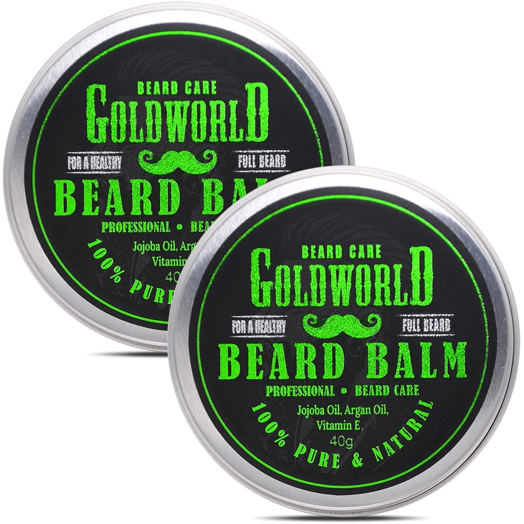GoldWorld 2 Pack Baume de barbe pour le grooming de barbe, soins de barbe