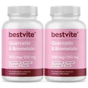 BESTVITE Quercetin mit Bromelain 500mg/250mg (240 Vegetarische Kapseln) (120 x 2) - Keine Stearaten - Kein Silikondioxid - Vegan - Nicht GMO - Glutenfrei