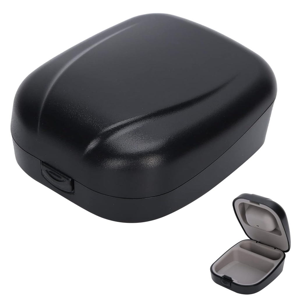 Hinter‐The‐Ear Hearing Aid Case,Waterproof Drop Resistance Storage Box Portable Protective Box Hörgerät Container zum Speichern von Hörgeräten (Schwarz)